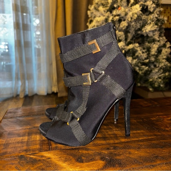 Shoe Republic LA Black Peep Toe Booties - Picture 5 of 5